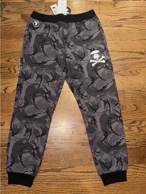 Bape Gray & Black Camo Sweatpants